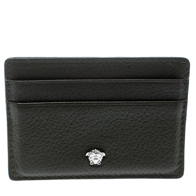 Versace Mossy Green Leather Card Case