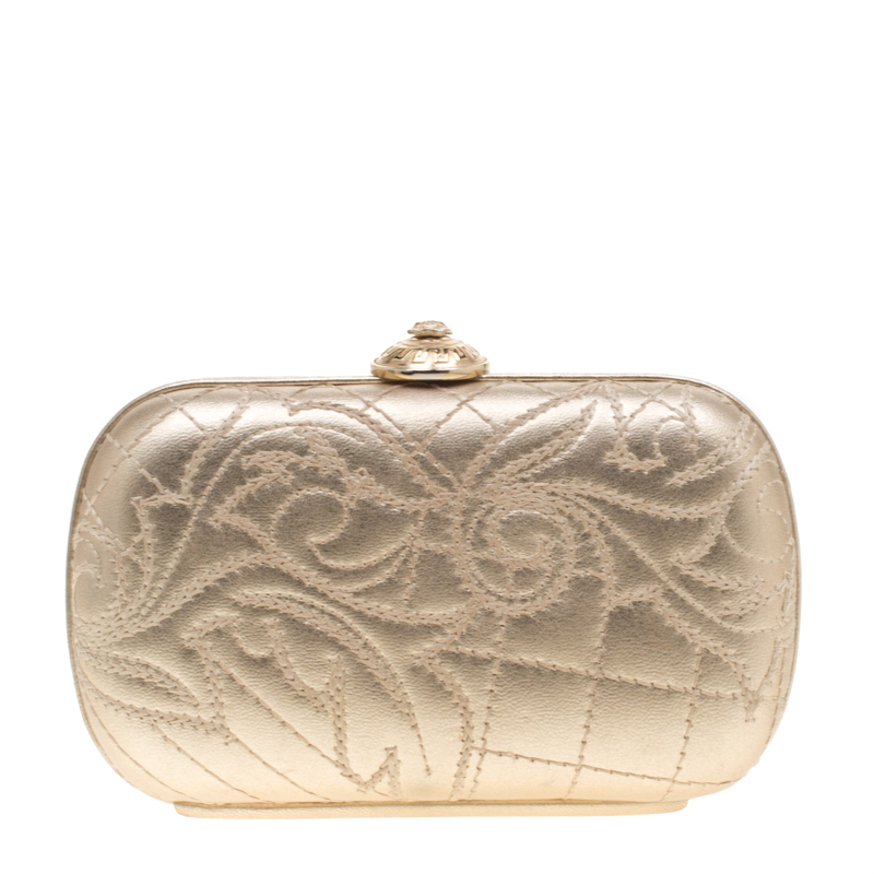 versace gold clutch