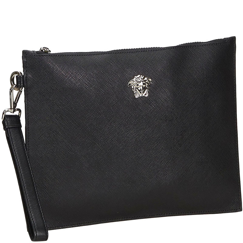 

Versace Black Leather Medusa Pochette