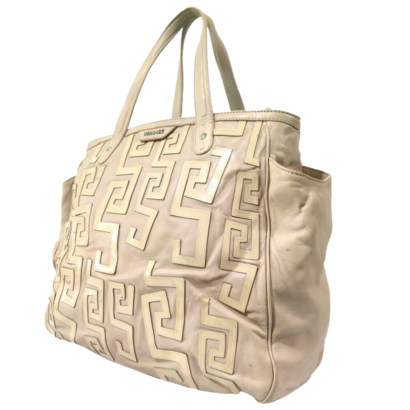 

Versace Beige Medusa Print Leather Tote