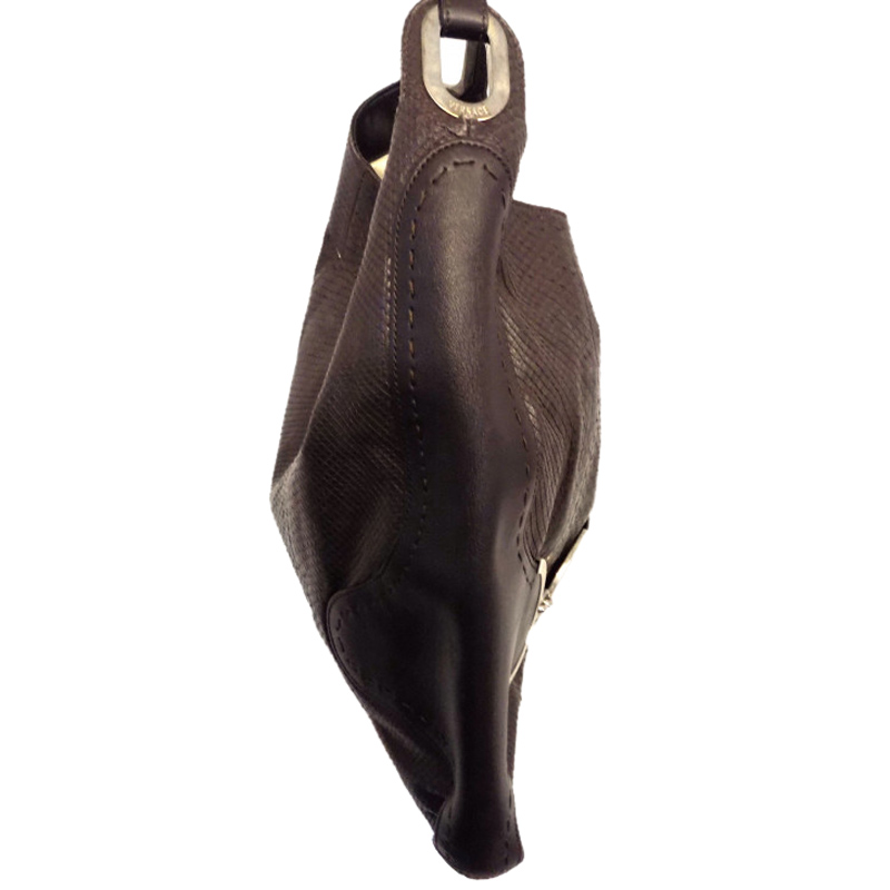 

Versace Brown Snakeskin Leather Hobo Bag