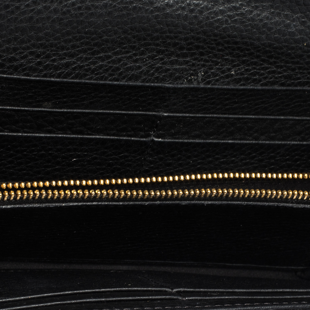 

Versace Black Leather Medusa Continental Wallet