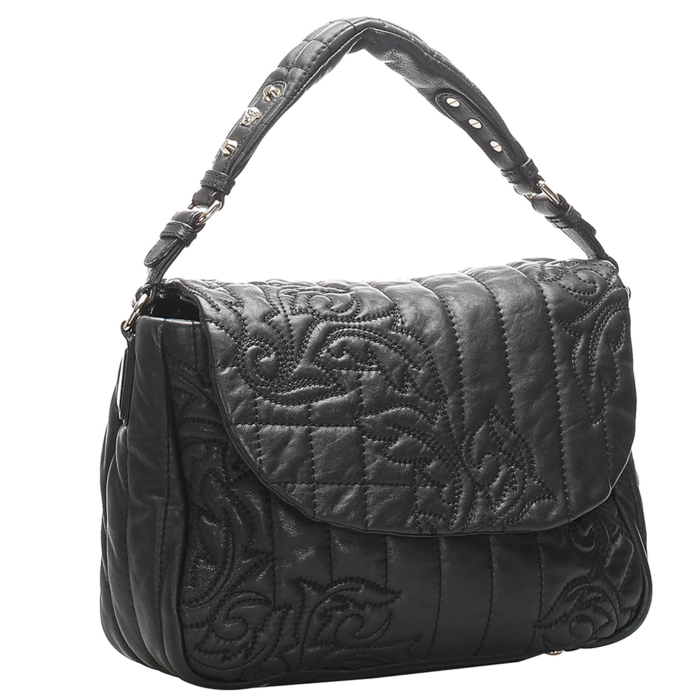 

Versace Black Leather Vanitas Shoulder Bag