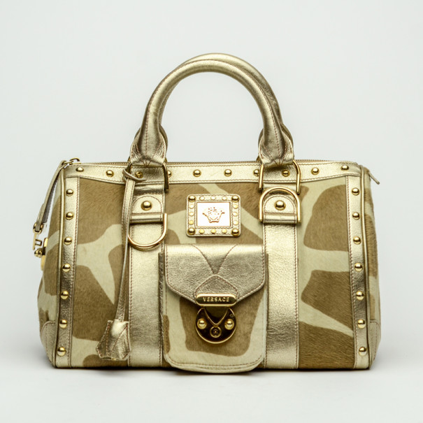 Pre Owned Versace Pony Hair 'Snap Out Of It' Satchel