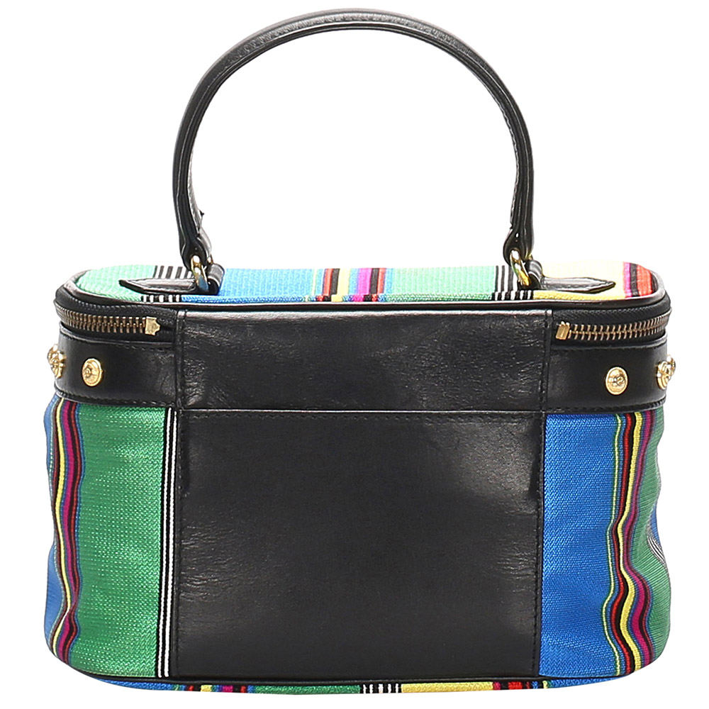 

Versace Multicolor Leather Vanity Bag, Black