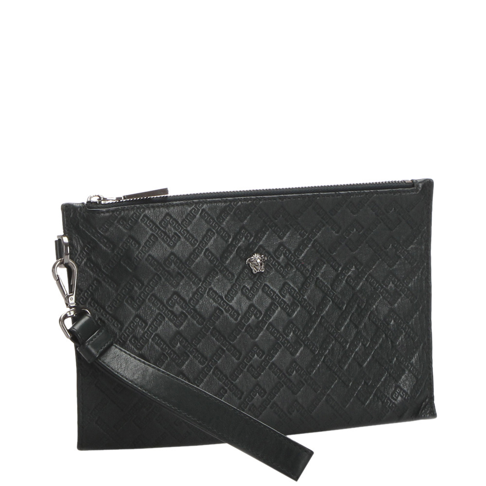 

Versace Black Leather Medusa Clutch Bag