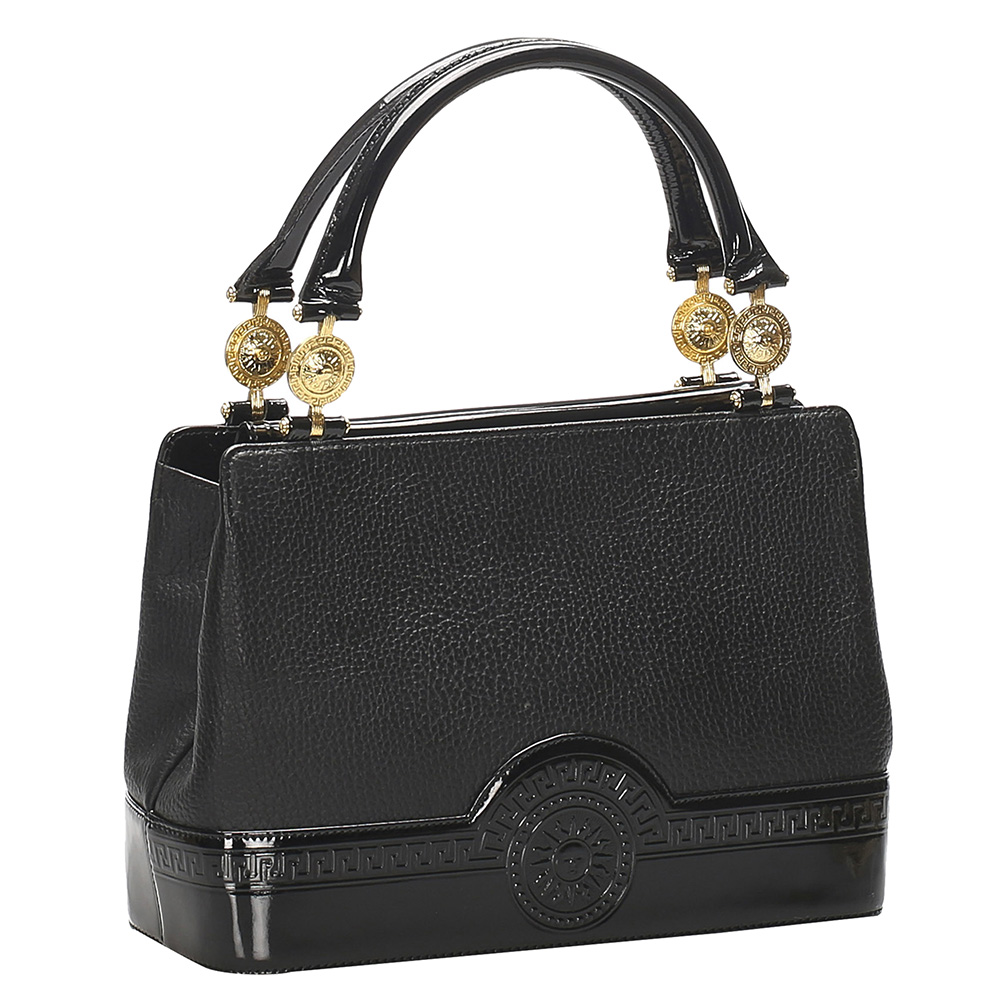 

Versace Black Leather Satchel