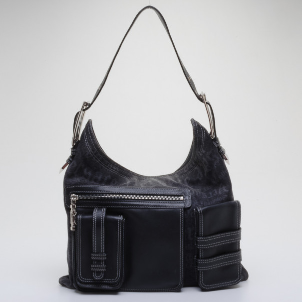 Pre Owned Versace Denim Shoulder Bag