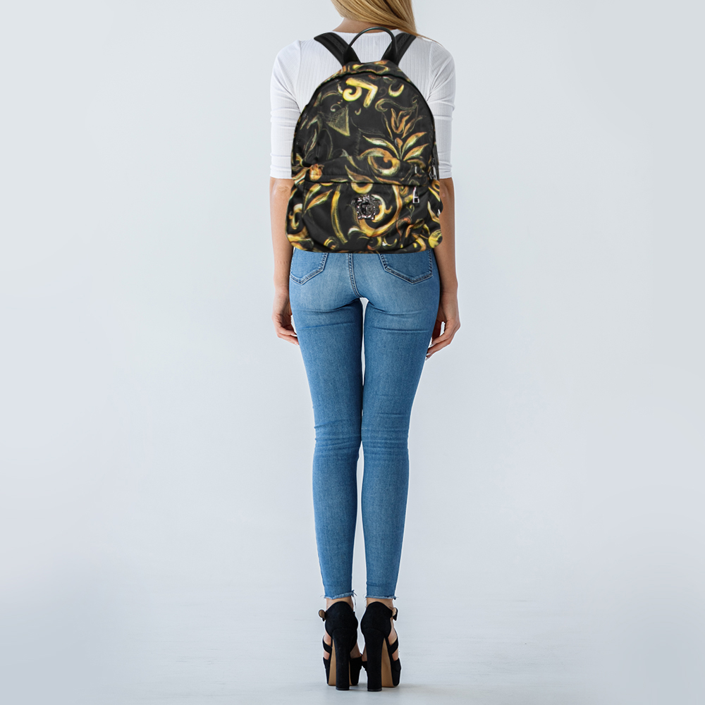

Versace Multicolor Printed Nylon and Leather Medusa Pallazo Backpack