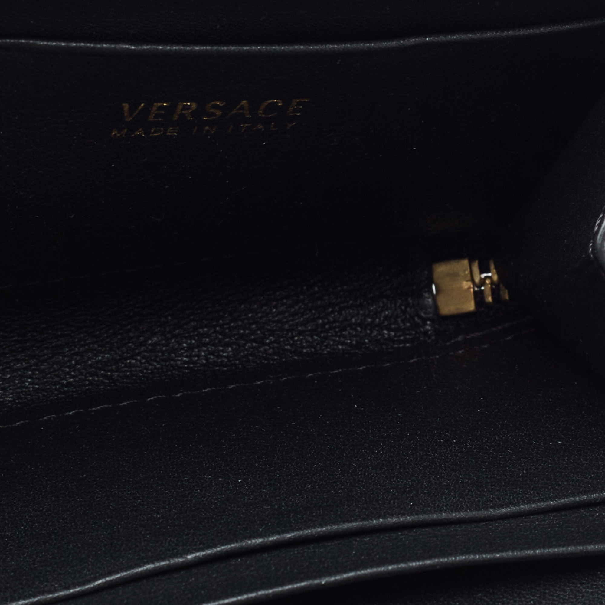 

Versace Black Leather Medusa Zip Coin Purse