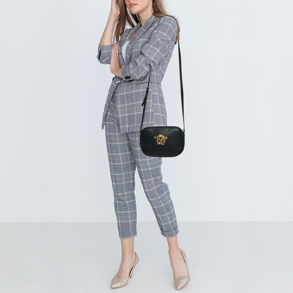 

Versace Black Leather Medusa Camera Crossbody Bag