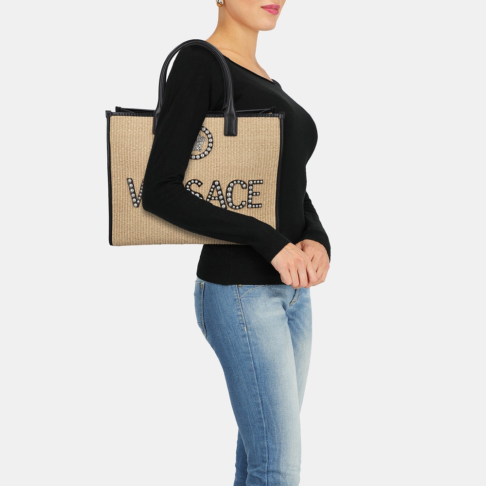 

Versace Women's Eco-Friendly Fabric Tote Bag - Beige