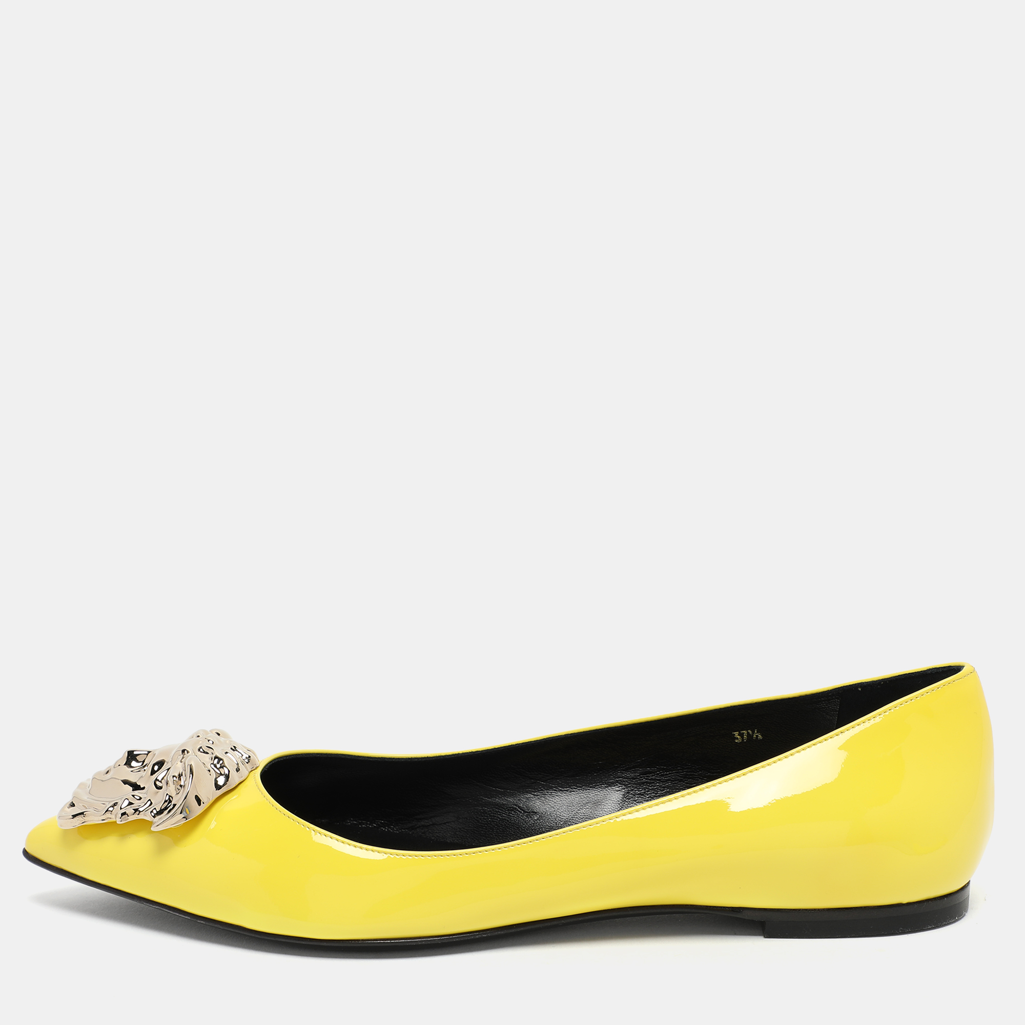 

Versace Yellow Patent Leather Medusa Ballet Flats Size