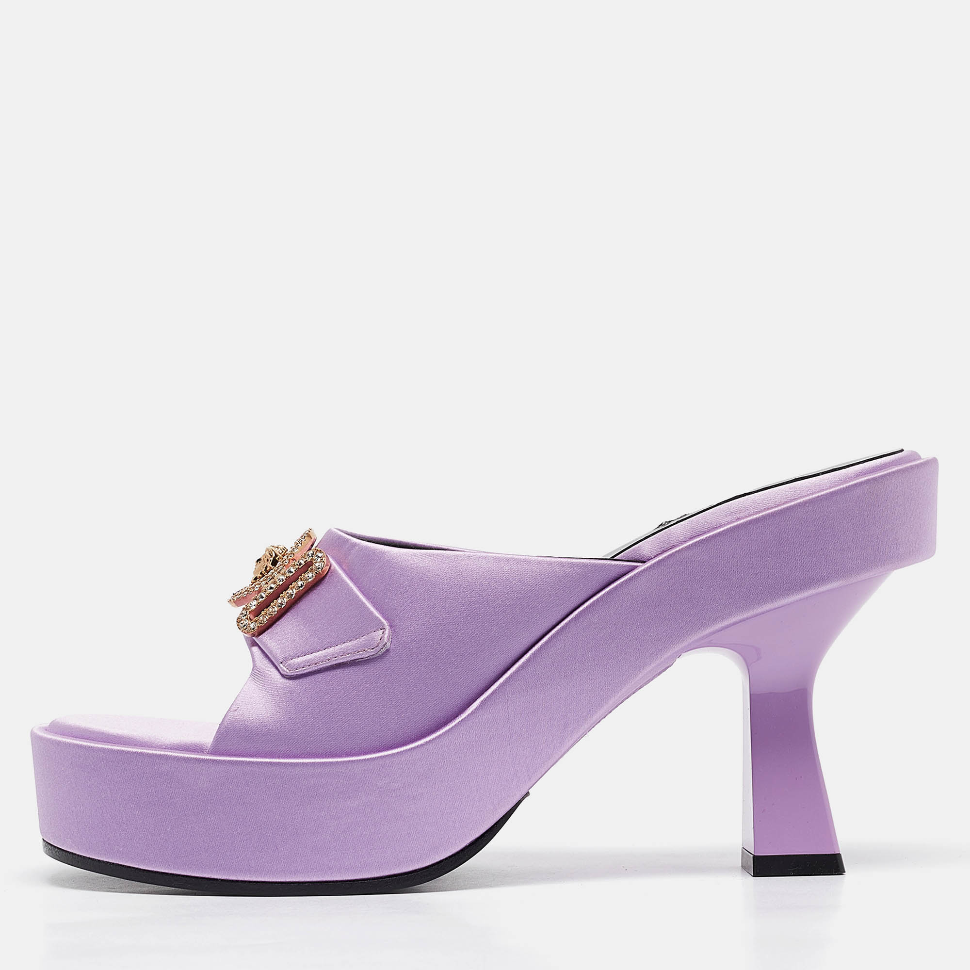 

Versace Purple Satin Medusa Mules Size