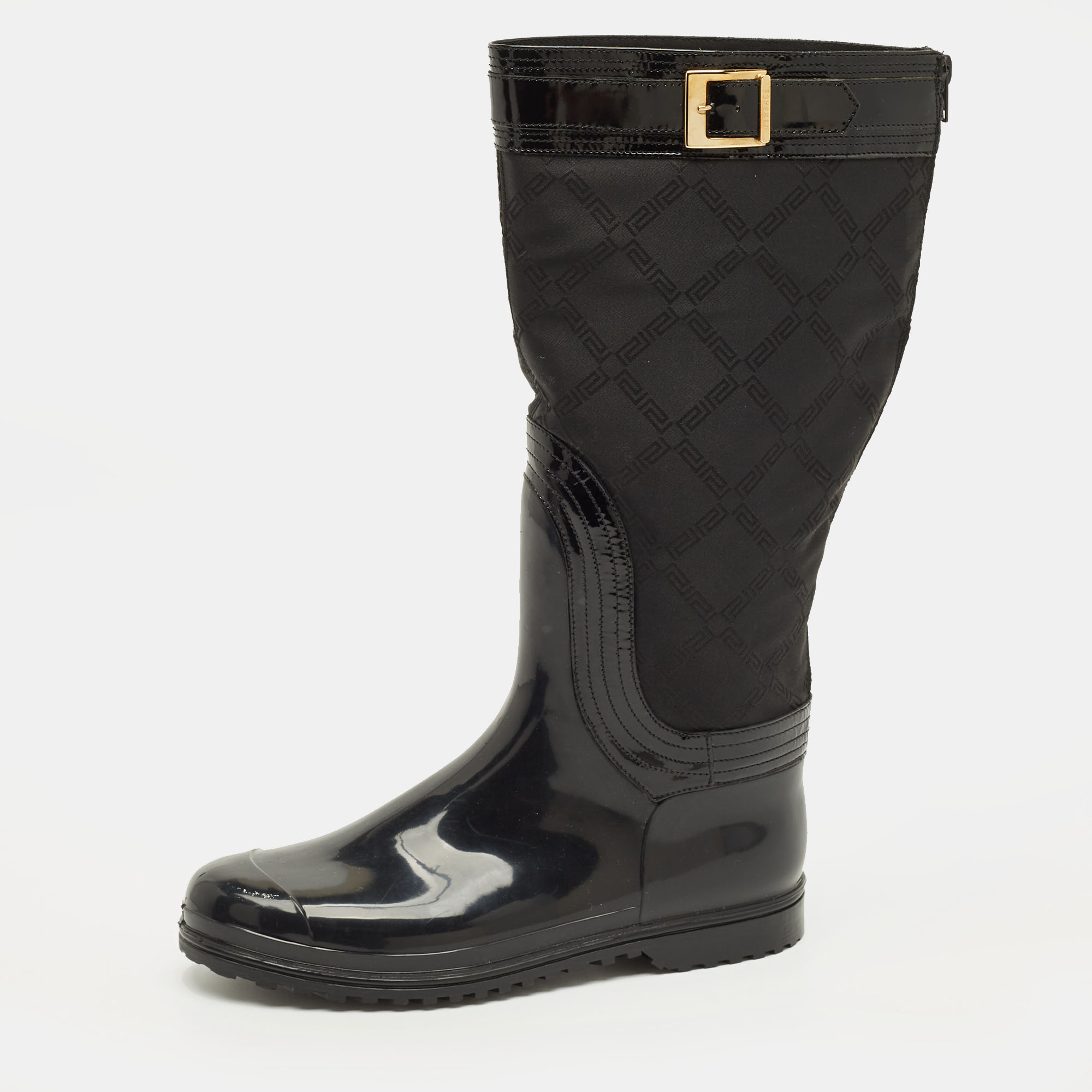 

Versace Size  Black Nylon and PVC Rain Boots