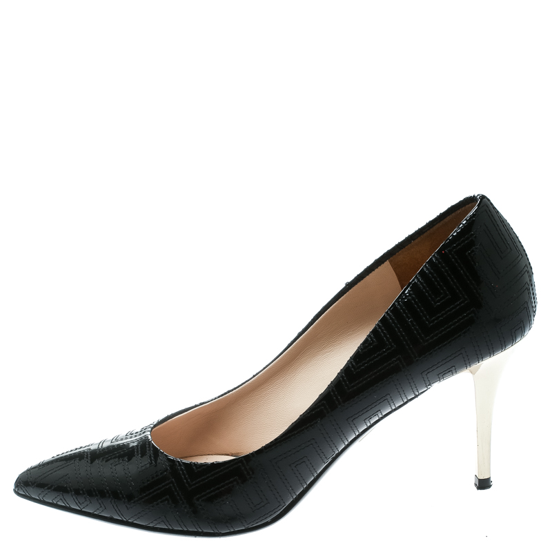 

Versace Black Patent Leather Leather Pointed Toe Pumps Size