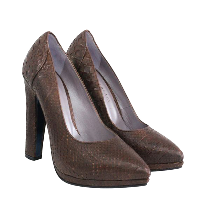 

Versace Brown Snakeskin Pumps Size