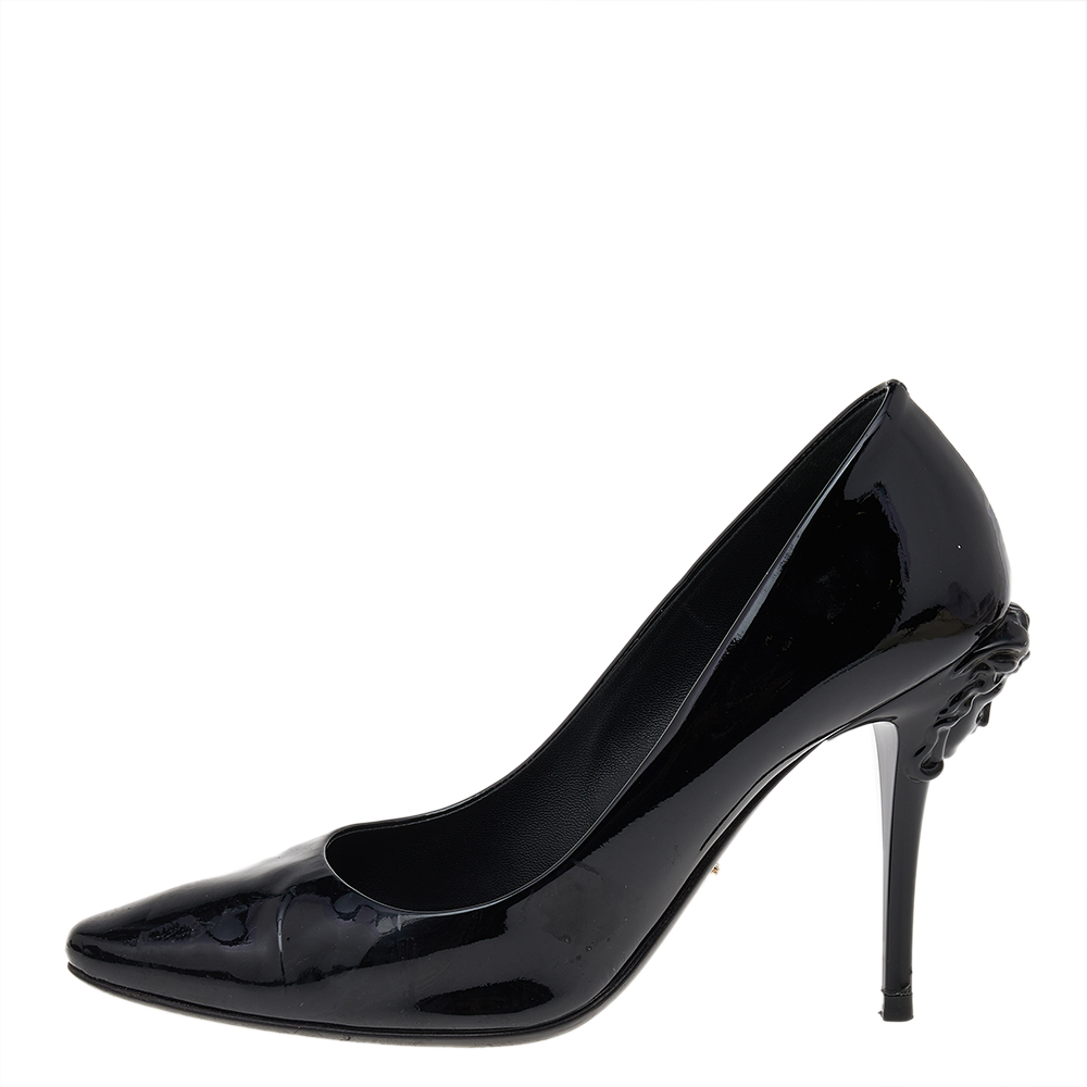 

Versace Black Patent Leather Medusa Heel Pumps Size