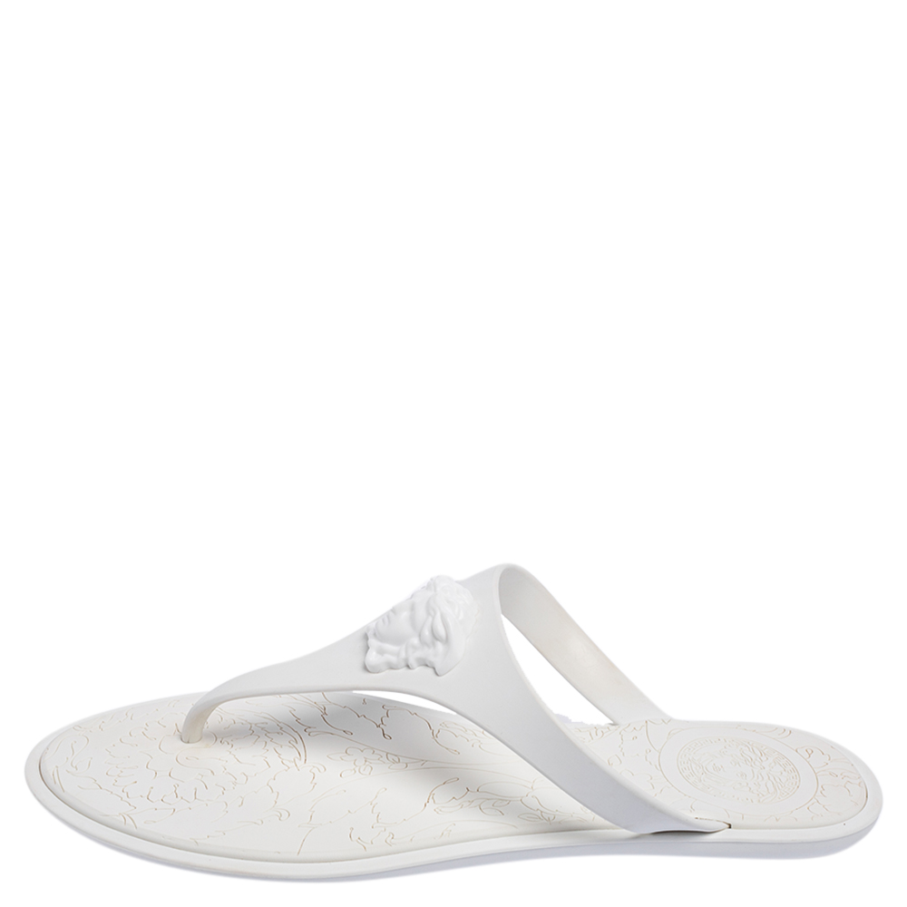 

Versace White Rubber Medusa Flip-Flops Size