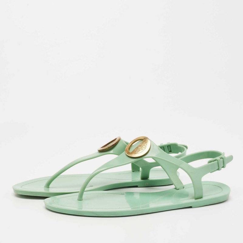 

Versace Green Rubber Slingback Sandals Size