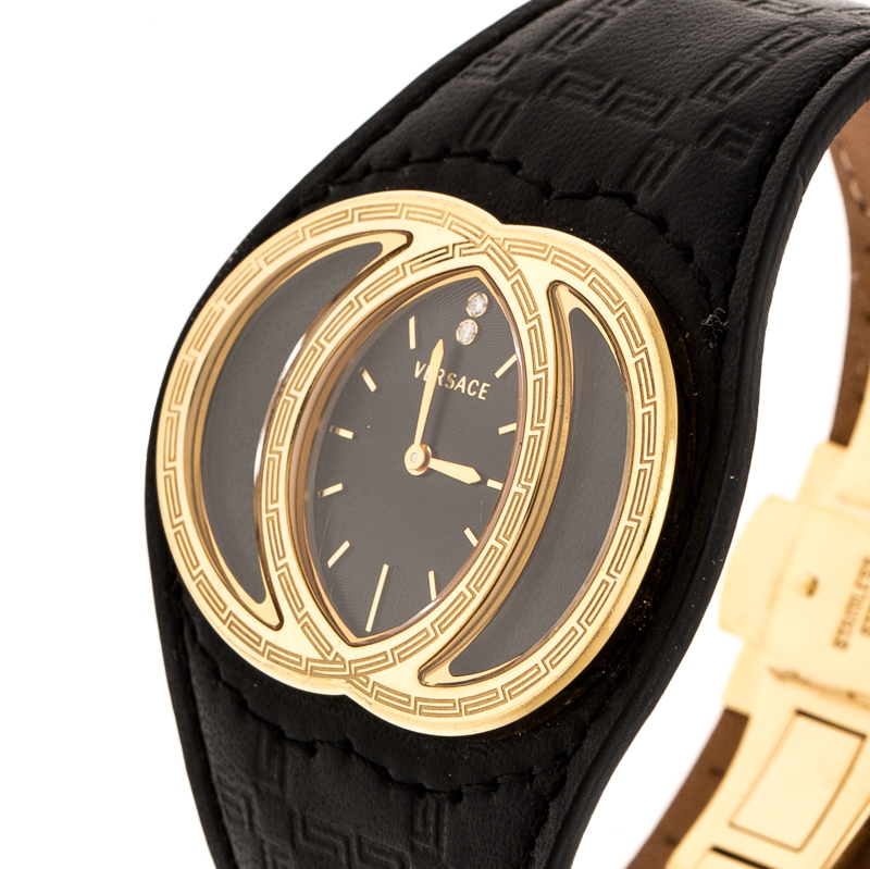 

Versace Black Gold Plated Stainless Steel Eclissi