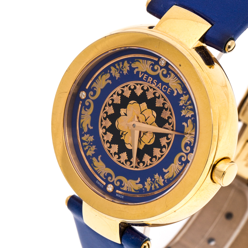 

Versace Blue Gold Plated Stainless Steel Mystique Foulard VK6020013 Women's Wristwatch