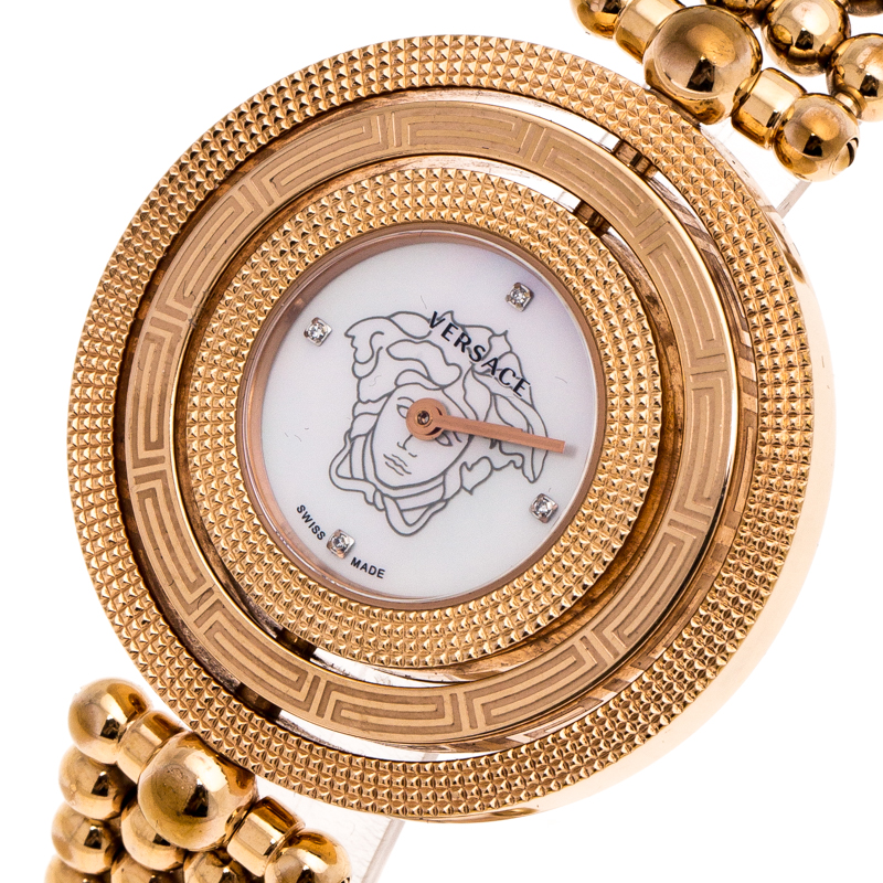 

Versace Mother of Pearl Rose Gold Plated Stainless Steel Eon