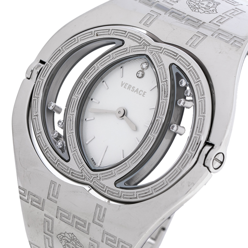 

Versace Silver Stainless Steel Diamonds Eclissi