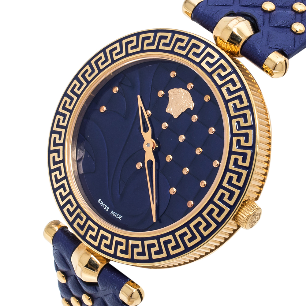 

Versace Blue Rose Gold Plated Stainless Steel Vanitas K7Q Women's Wristwatch