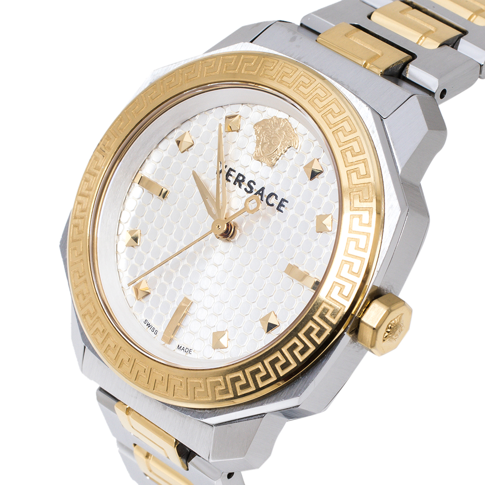 

Versace White Yellow Gold Plated and Stainless Steel Dylos VQD140016 Women's Wristwatch