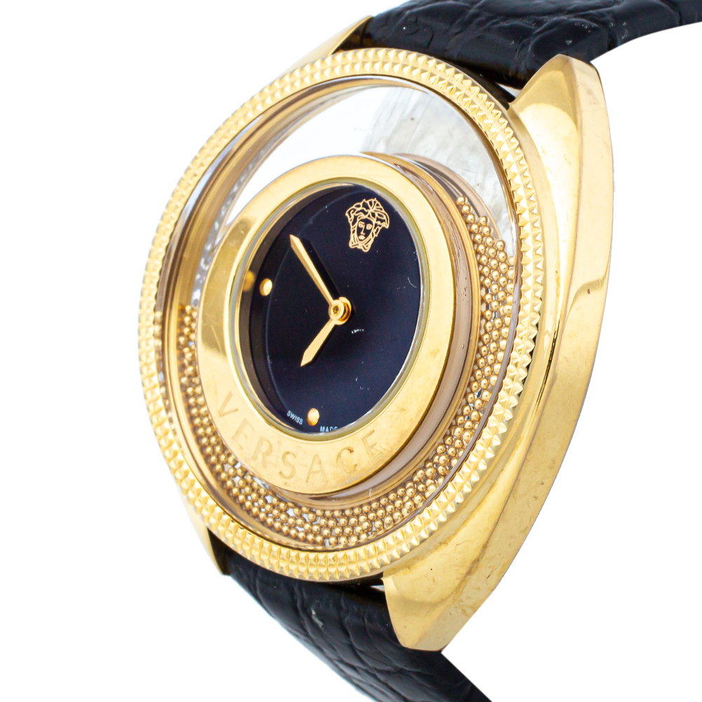 

Versace Black Gold Plated Stainless Steel & Leather Destiny Spirit