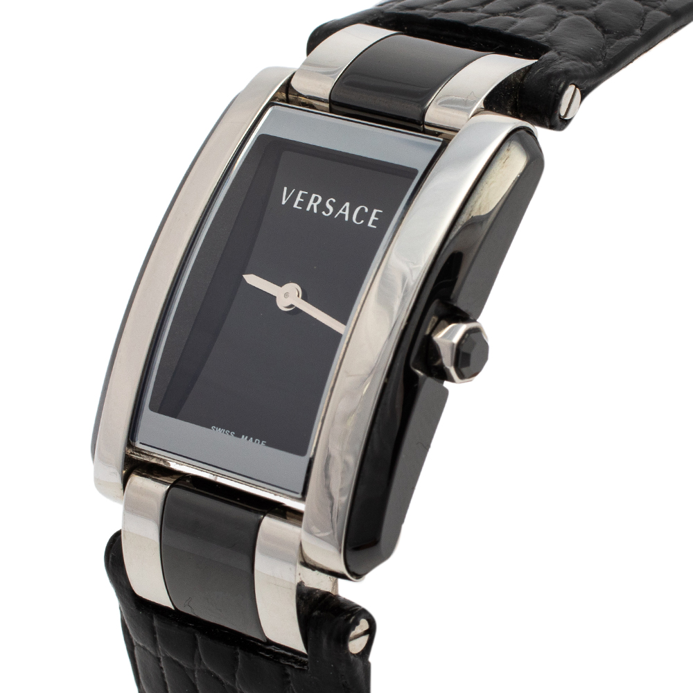 

Versace Black Stainless Steel & Ceramic Leather Era