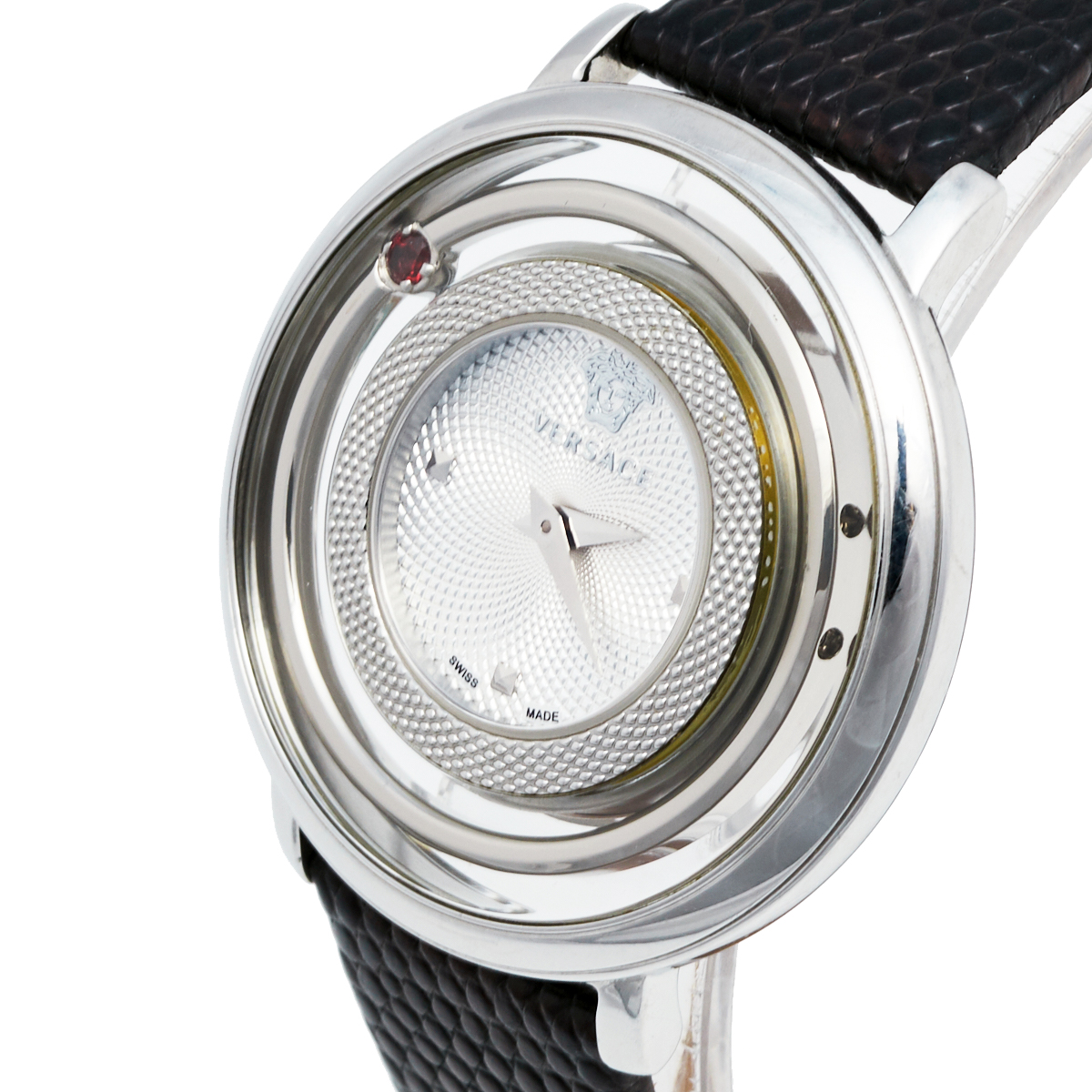 

Versace Silver Stainless Steel Leather Venus VFH Women's Wristwatch