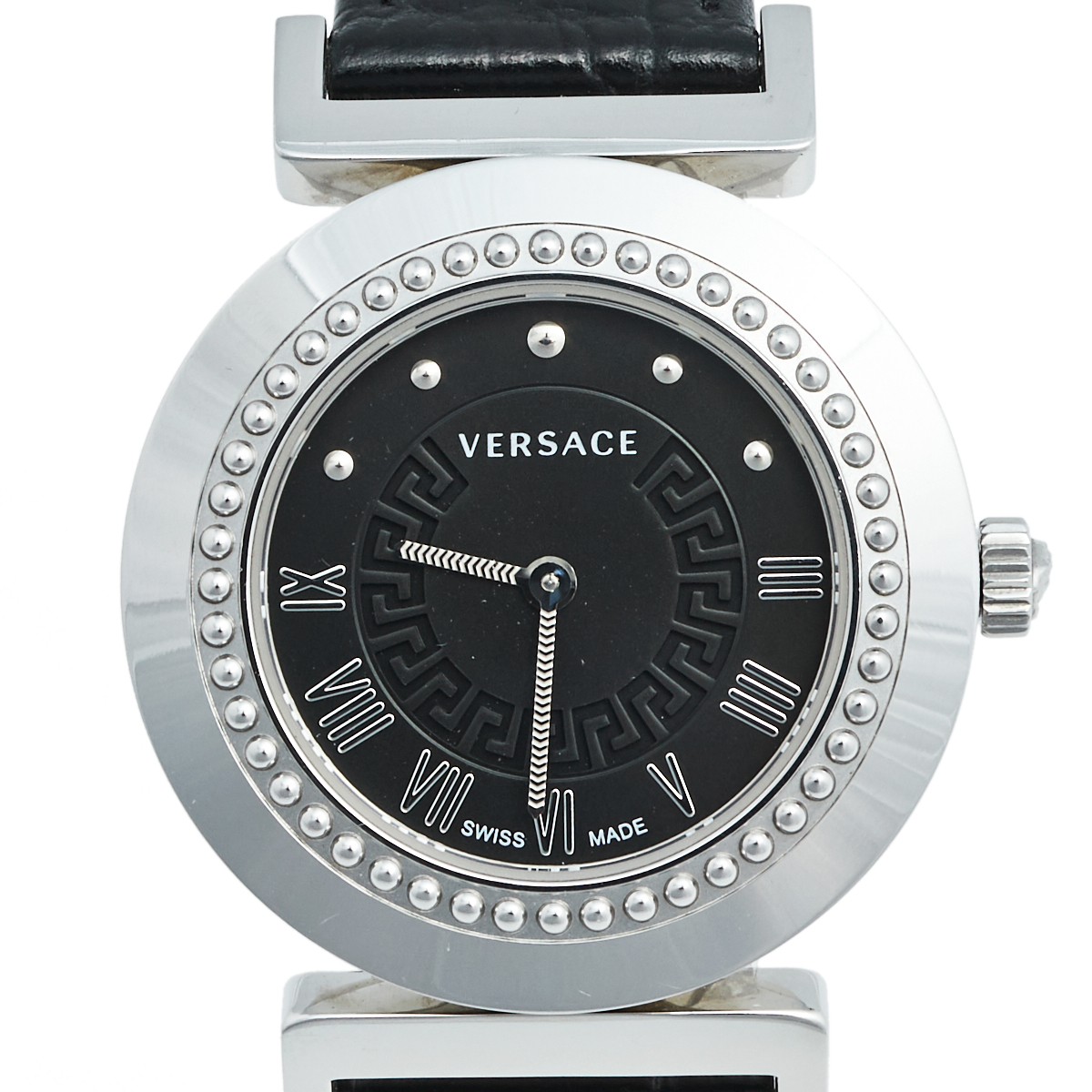 

Versace Black Stainless Steel Leather Vanity P5Q Women's Wristwatch