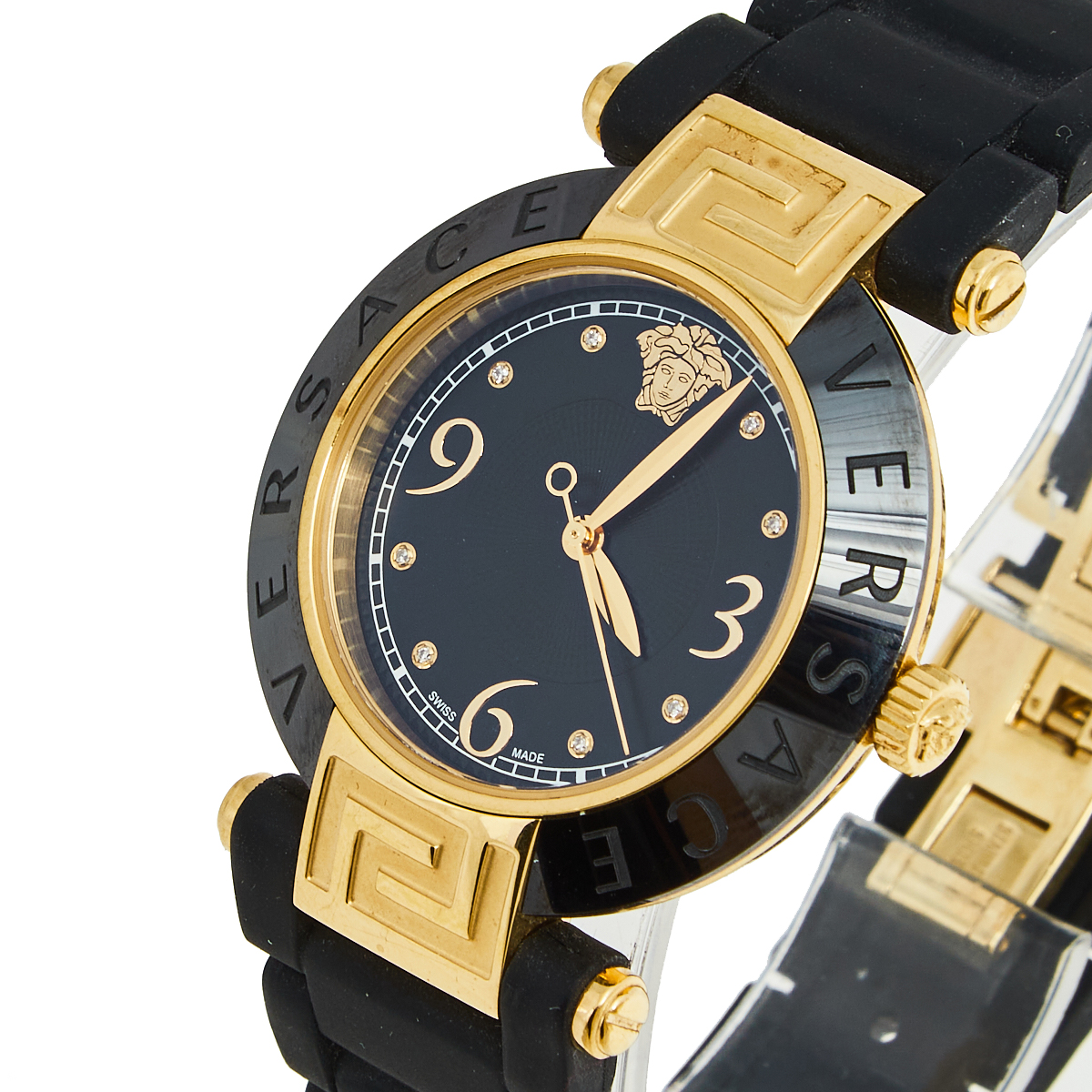 

Versace Black Rose Gold Plated Stainless Steel Ceramic Rubber Reve