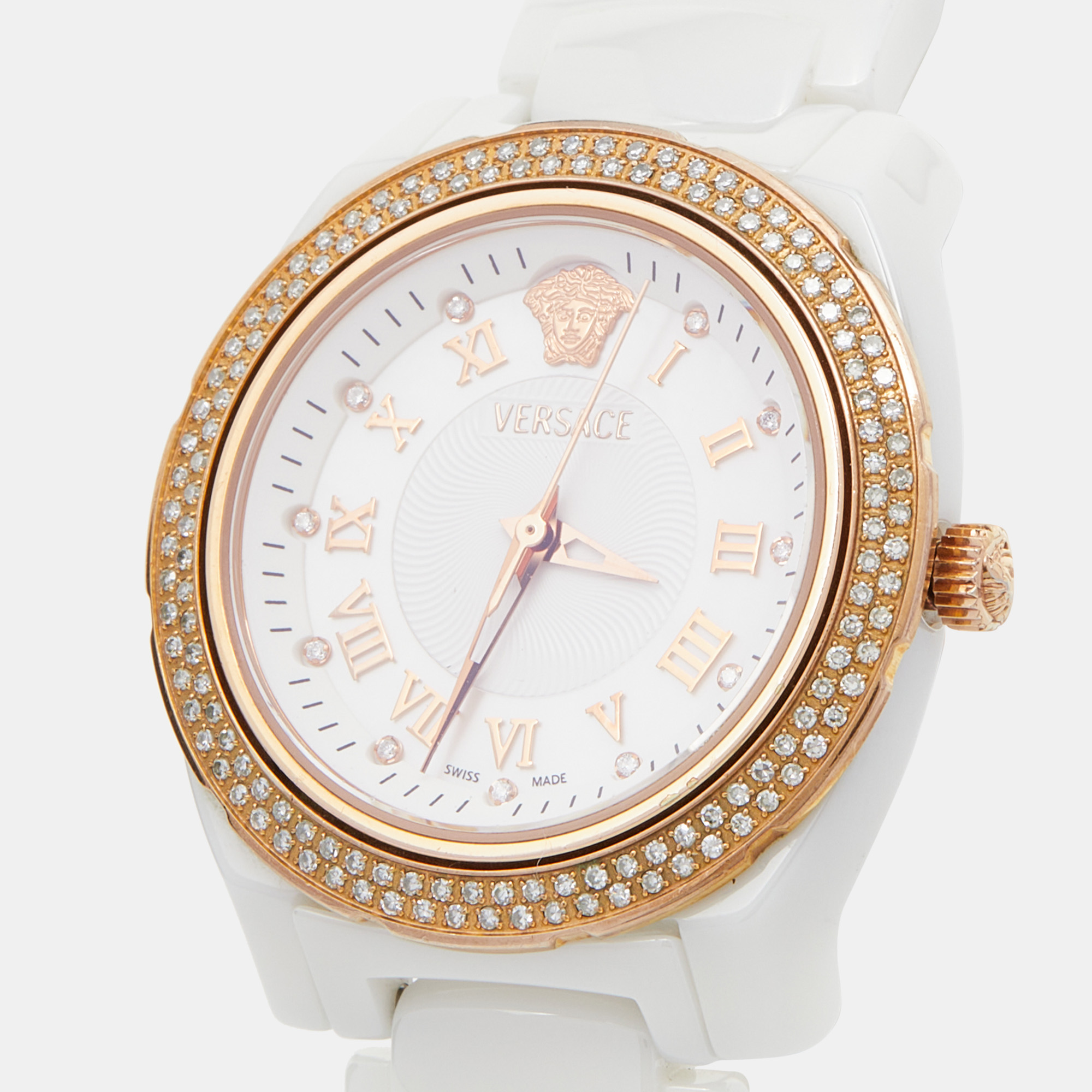 

Versace White Mother Of Pearl Ceramic Diamond DV One