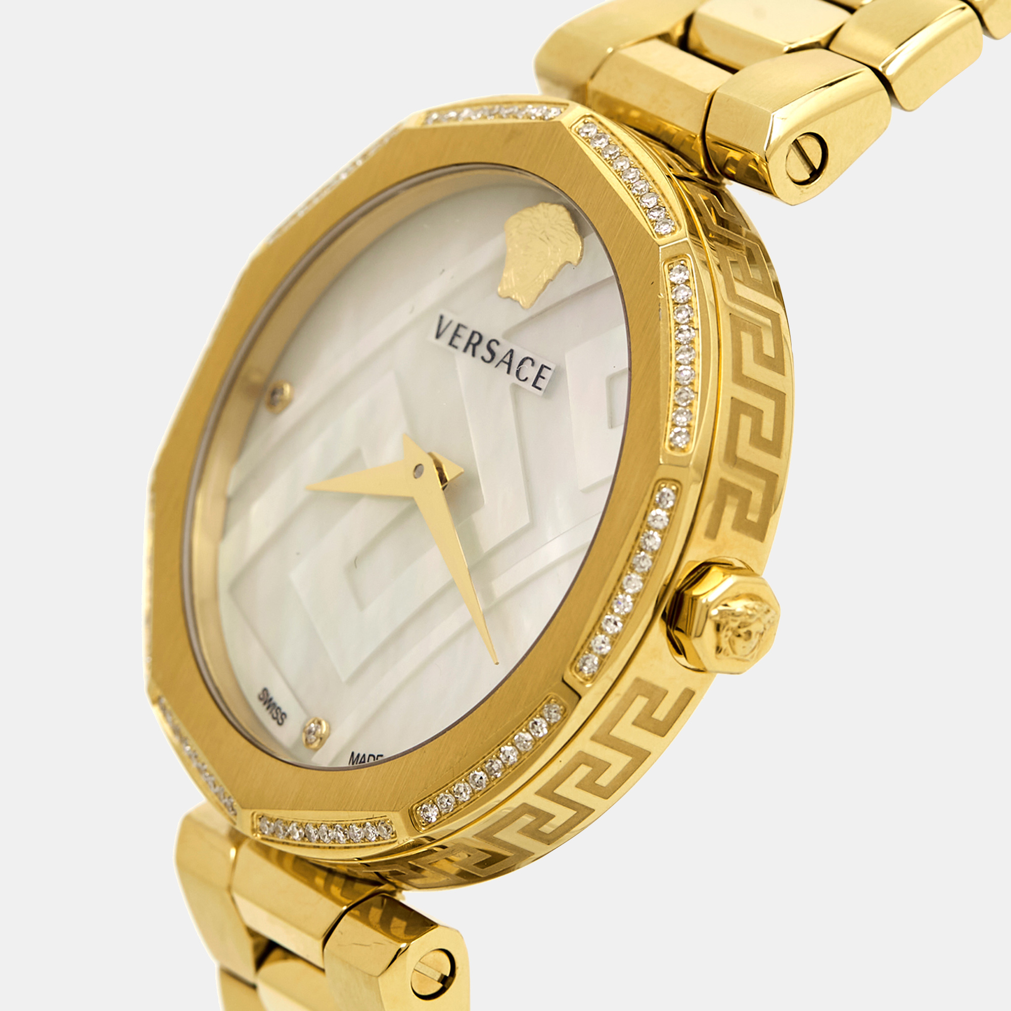 

Versace Mother of Pearl Gold Plated Stainless Steel Idyia V17060017 Women's Wristwatch, White