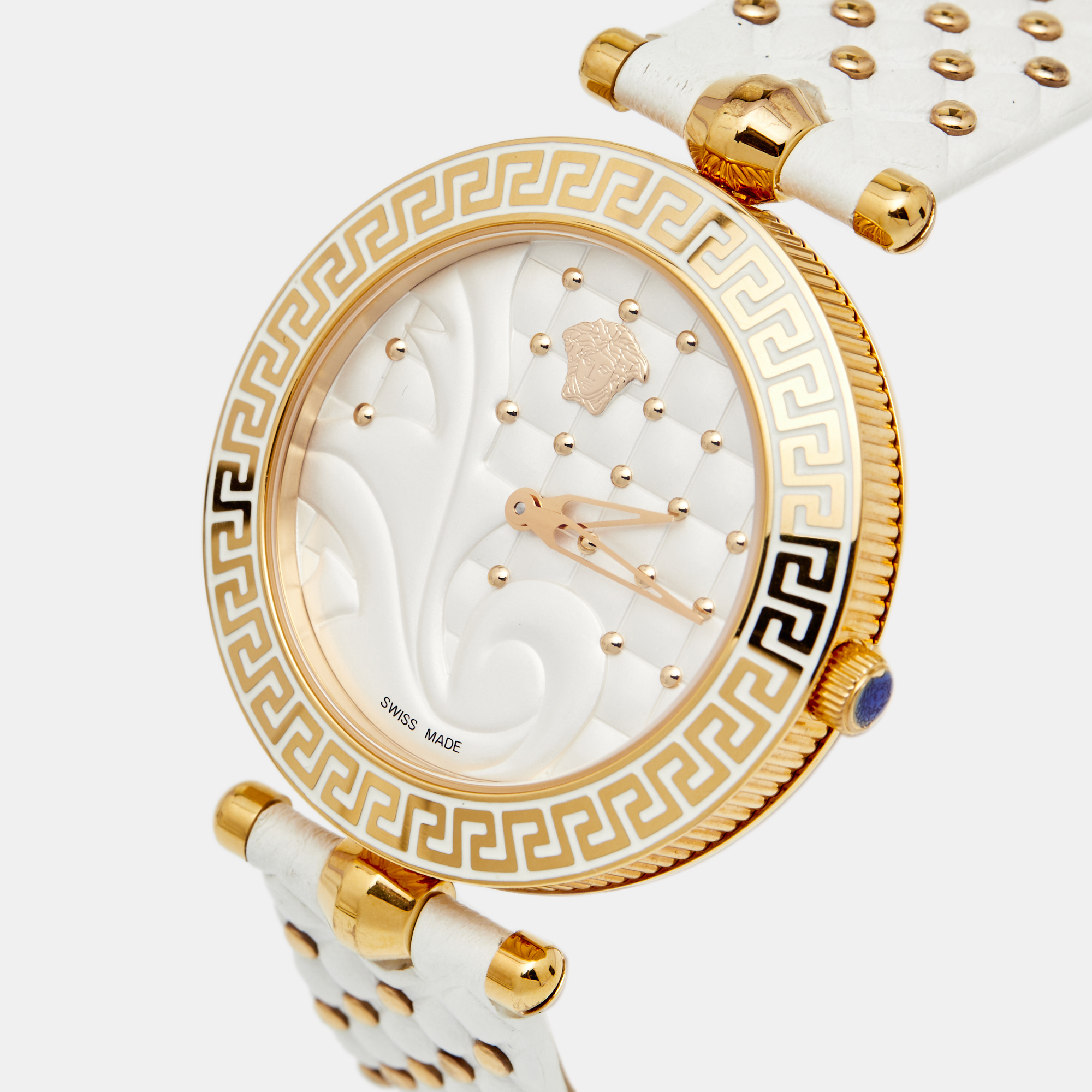 

Versace White Rose Gold Plated Stainless Steel Vanitas VK7 Women's Wristwatch