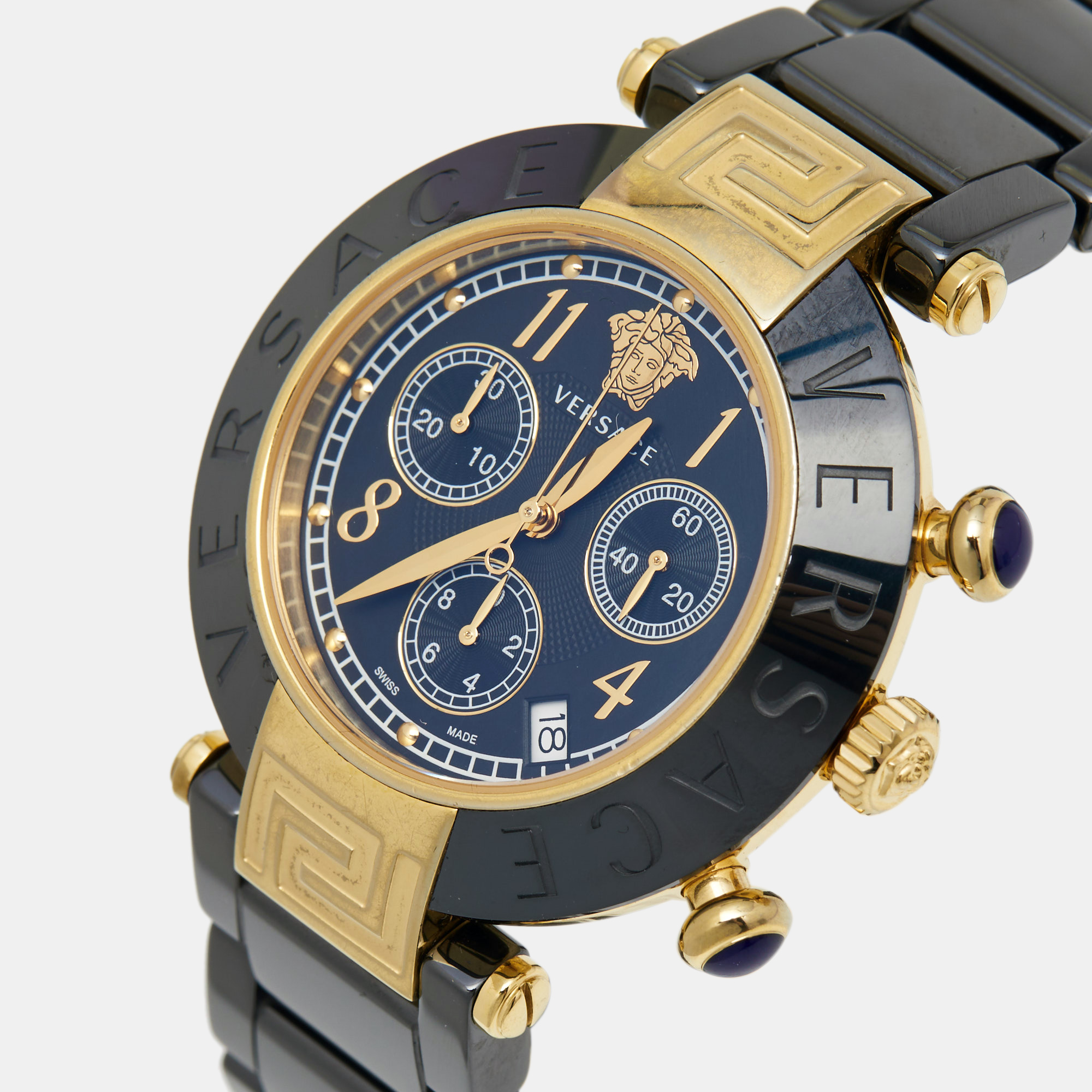 

Versace Black Ceramic Gold Plated Stainless Steel Reve