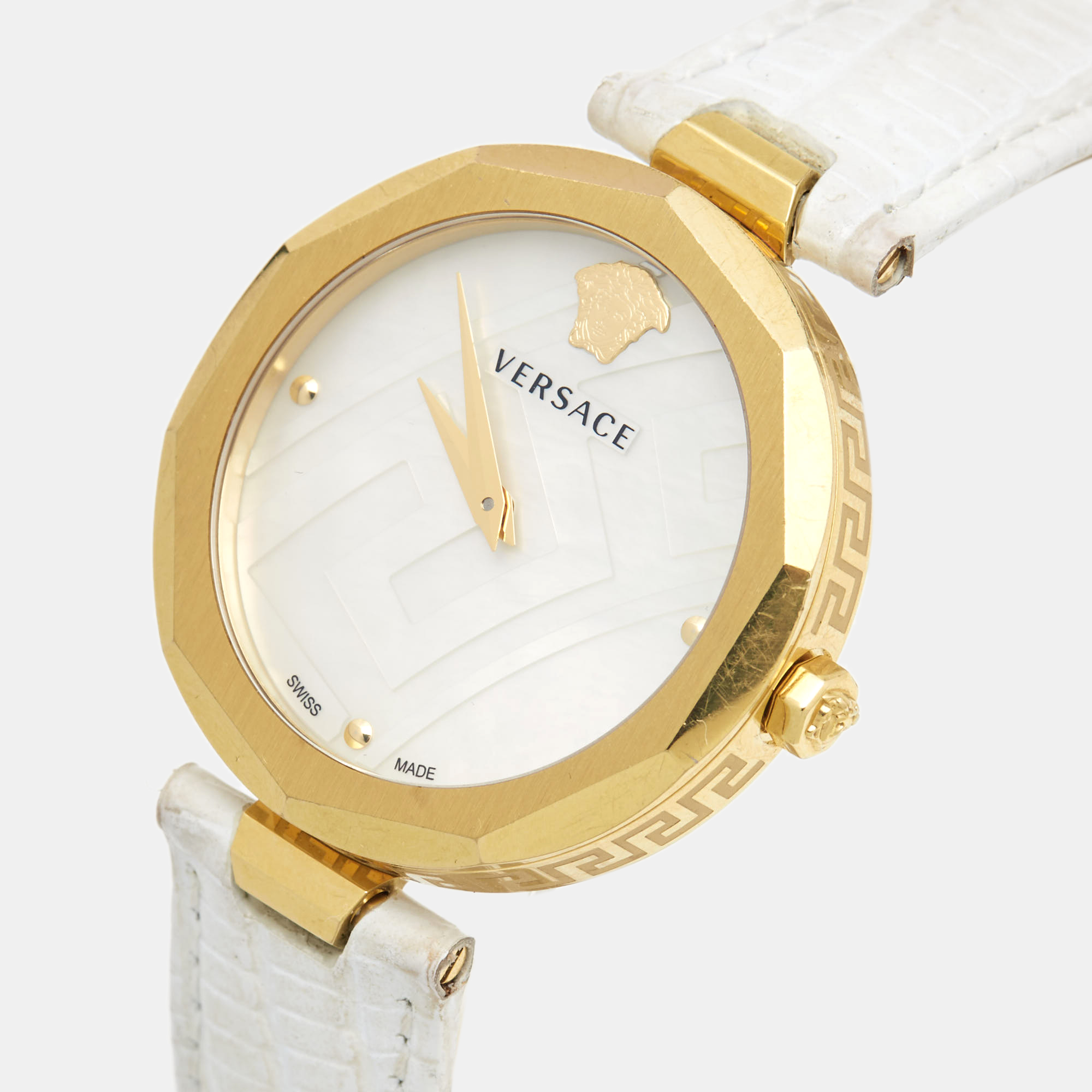 

Versace Mother of Pearl Gold Plated Stainless Steel Idyia V17060017 Women's Wristwatch, White