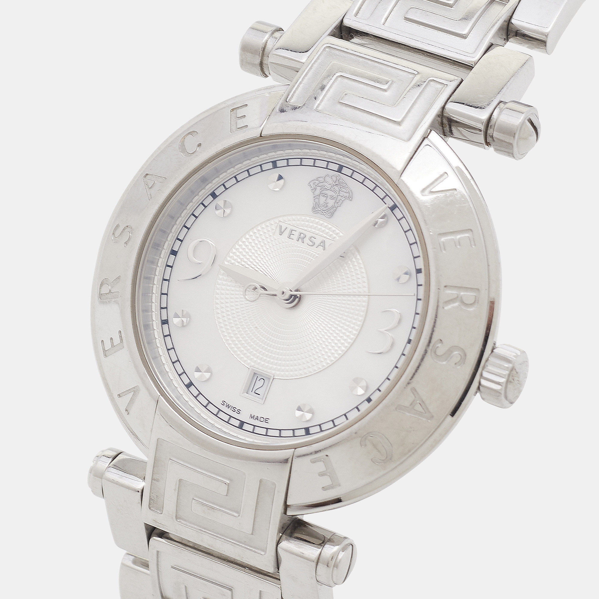 

Versace Mother of Pearl Stainless Steel Reve, White