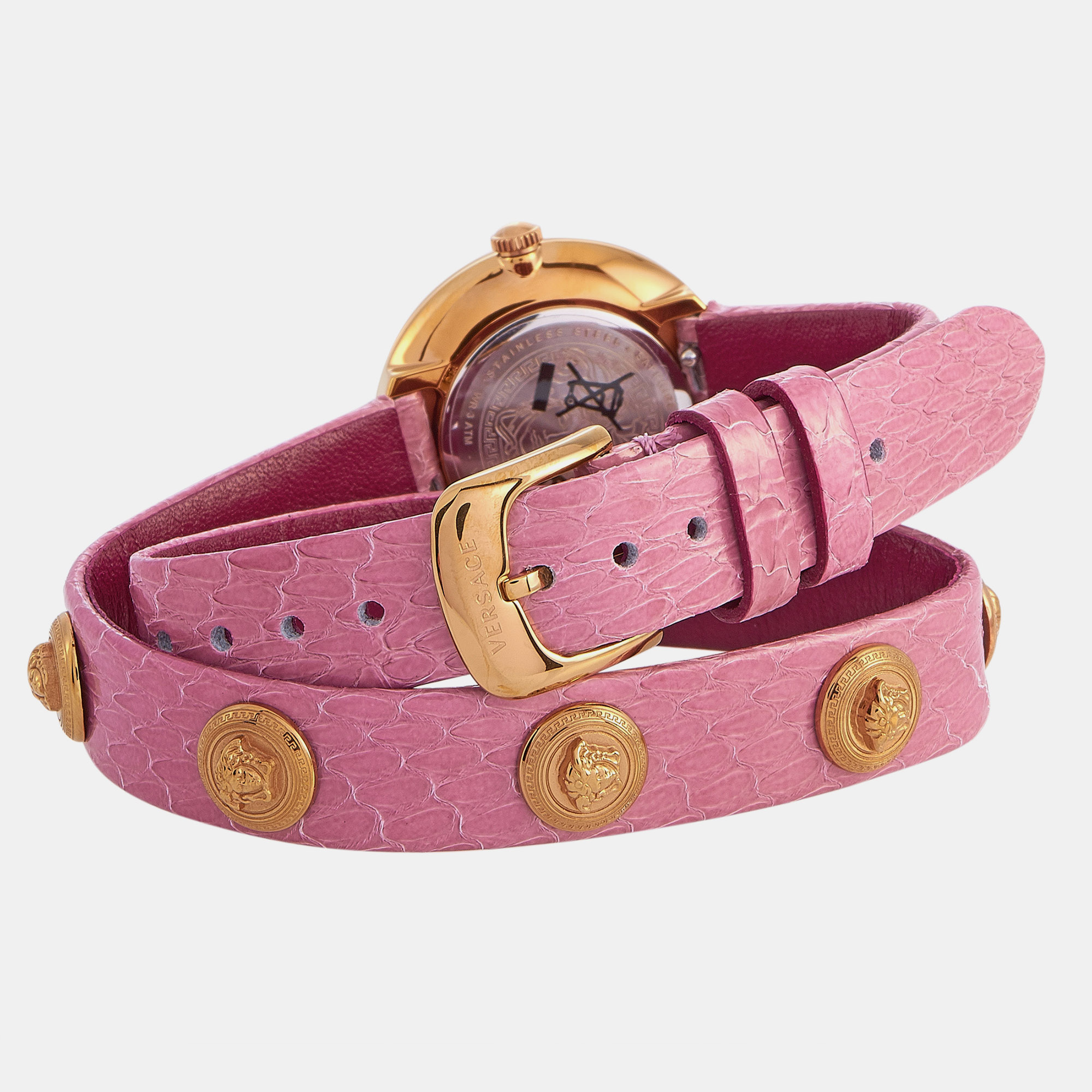 

Versace Medusa Stud Icon Quartz Pink Leather Watch VERF00518