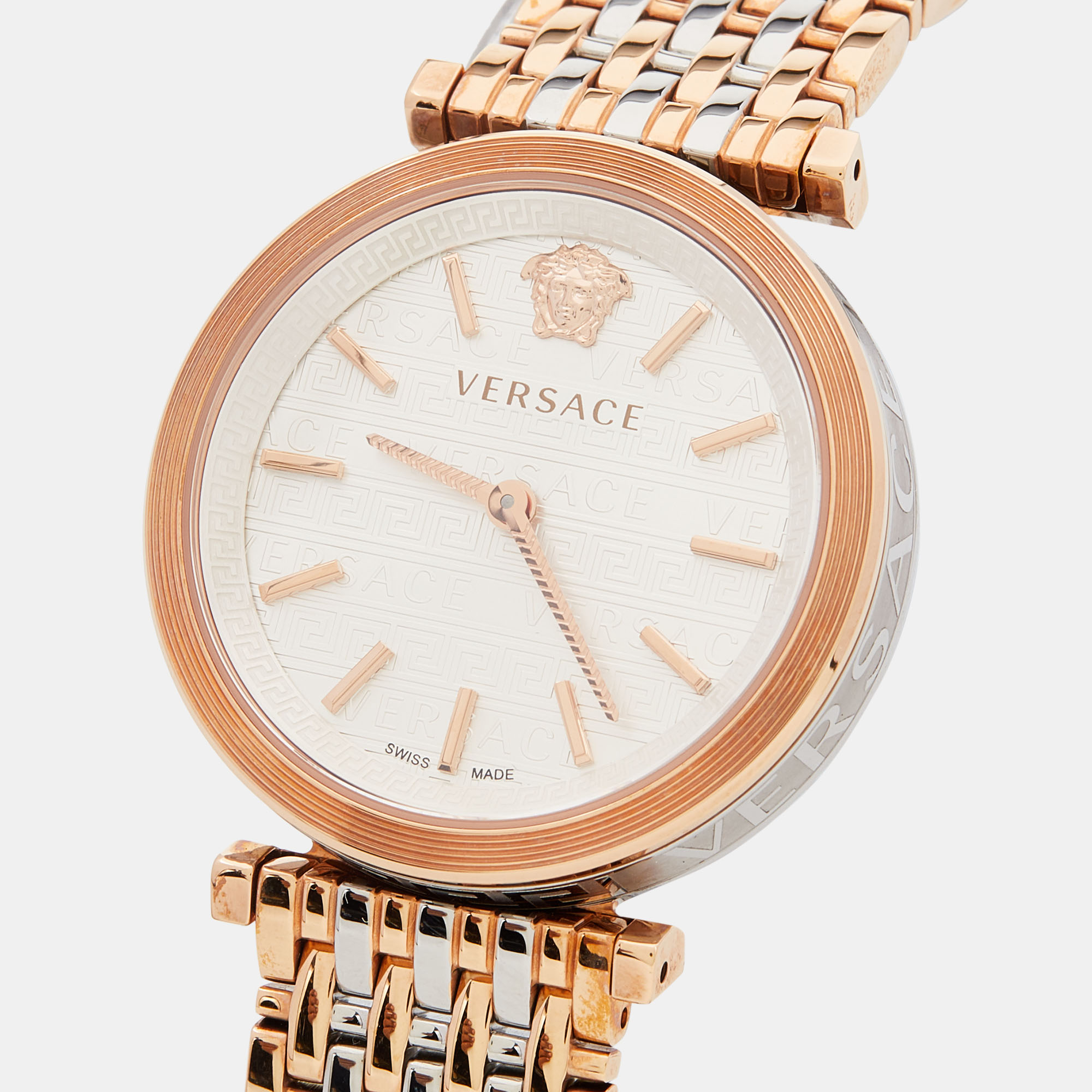 

Versace Silver Two-Tone Stainless Steel V-Twist VELS00719 Women's Wristwatch, Multicolor