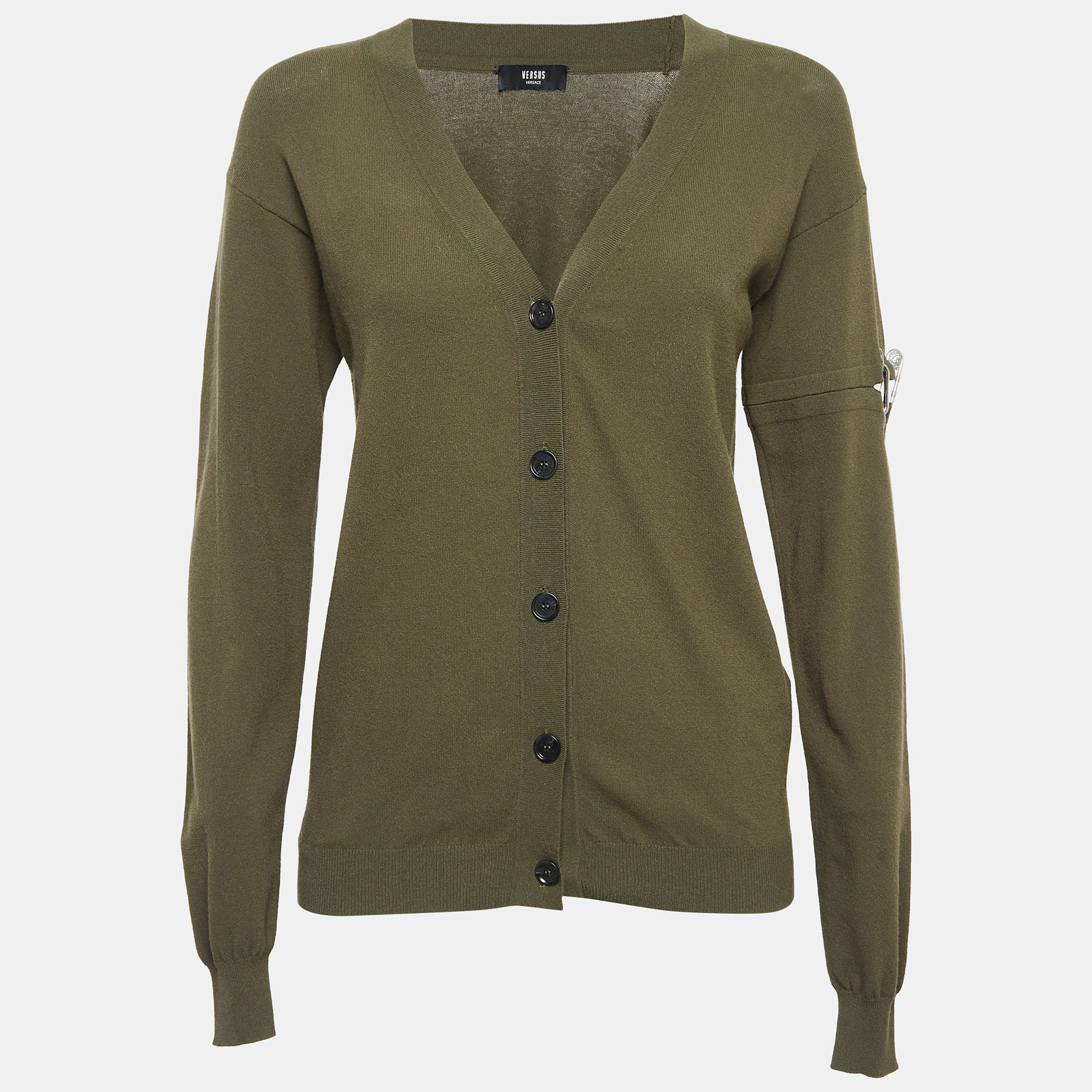 

Versus Versace Green Jersey Pin Detailed Cardigan M