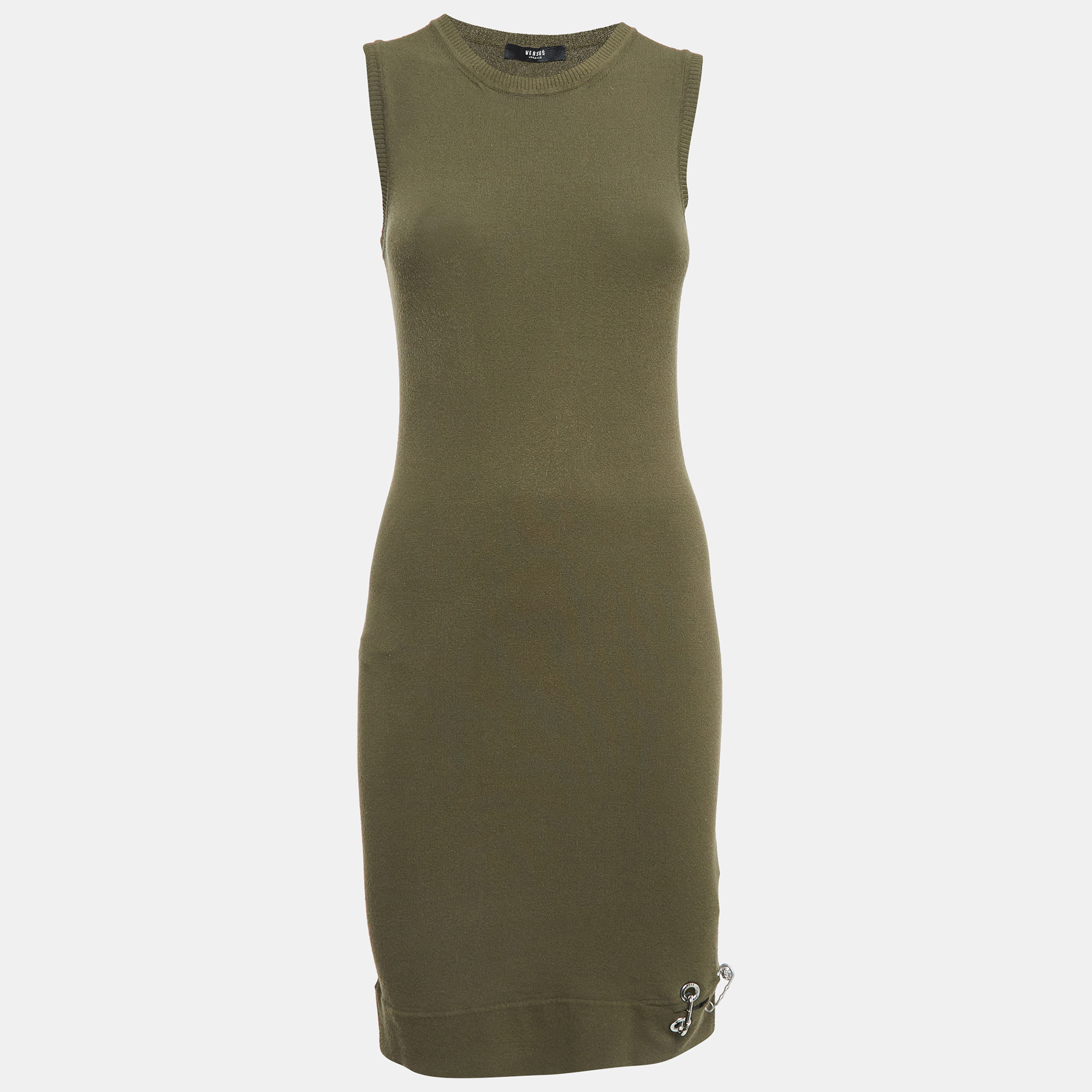 

Versus Versace Green Knit Pin Detail Mini Dress XS