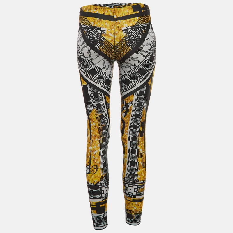 

Versus Versace Yellow/Black Printed Jersey Leggings S