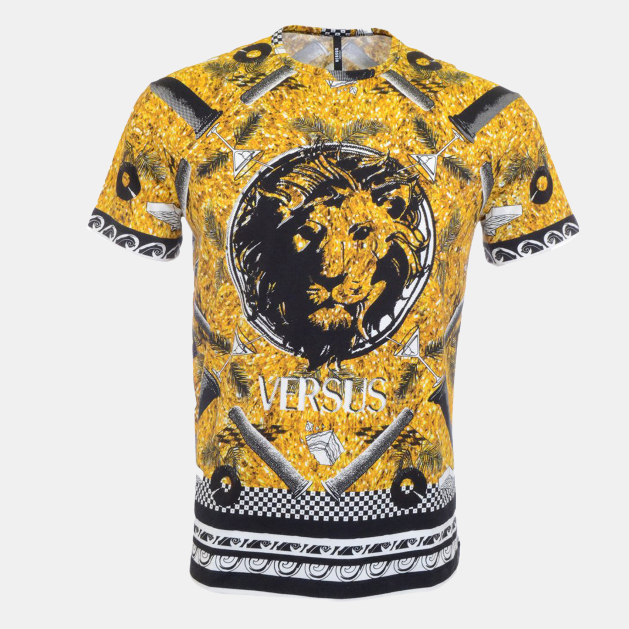 

Versus Versace Yellow Printed Jersey T-Shirt M