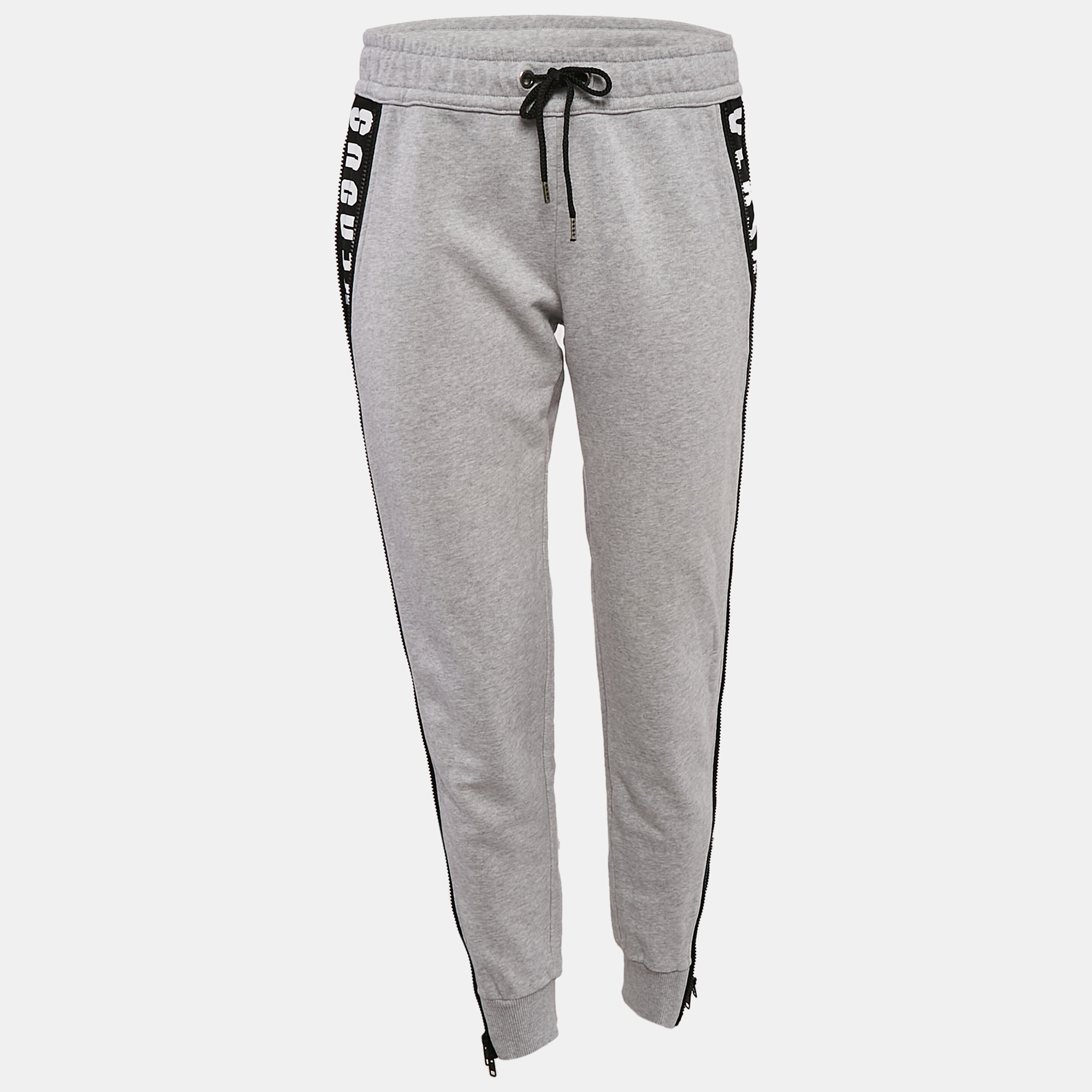 

Versus Versace Grey Cotton Zip Detail Track Pants M