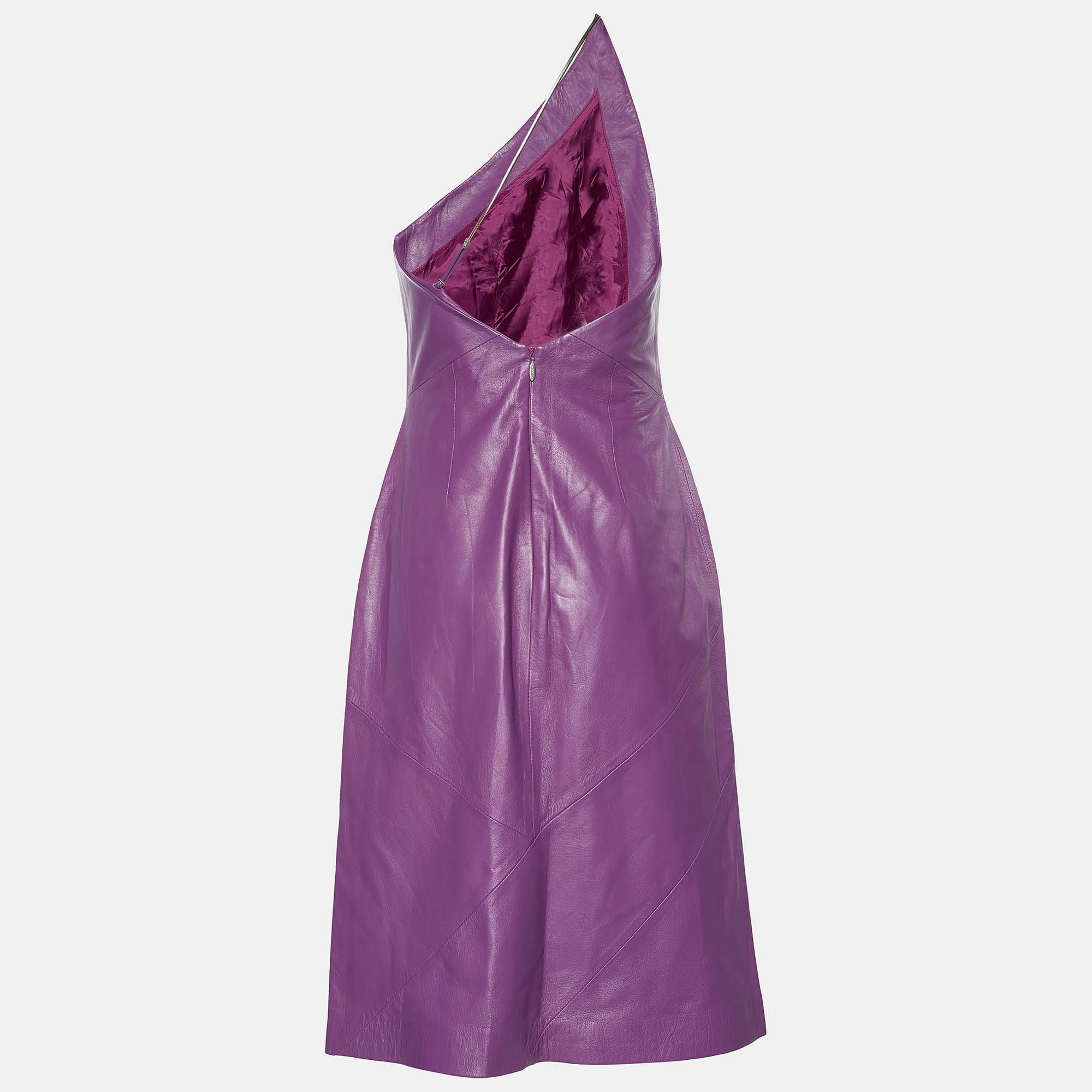 

Versus Versace Vintage Purple Chain Detail Leather Dress