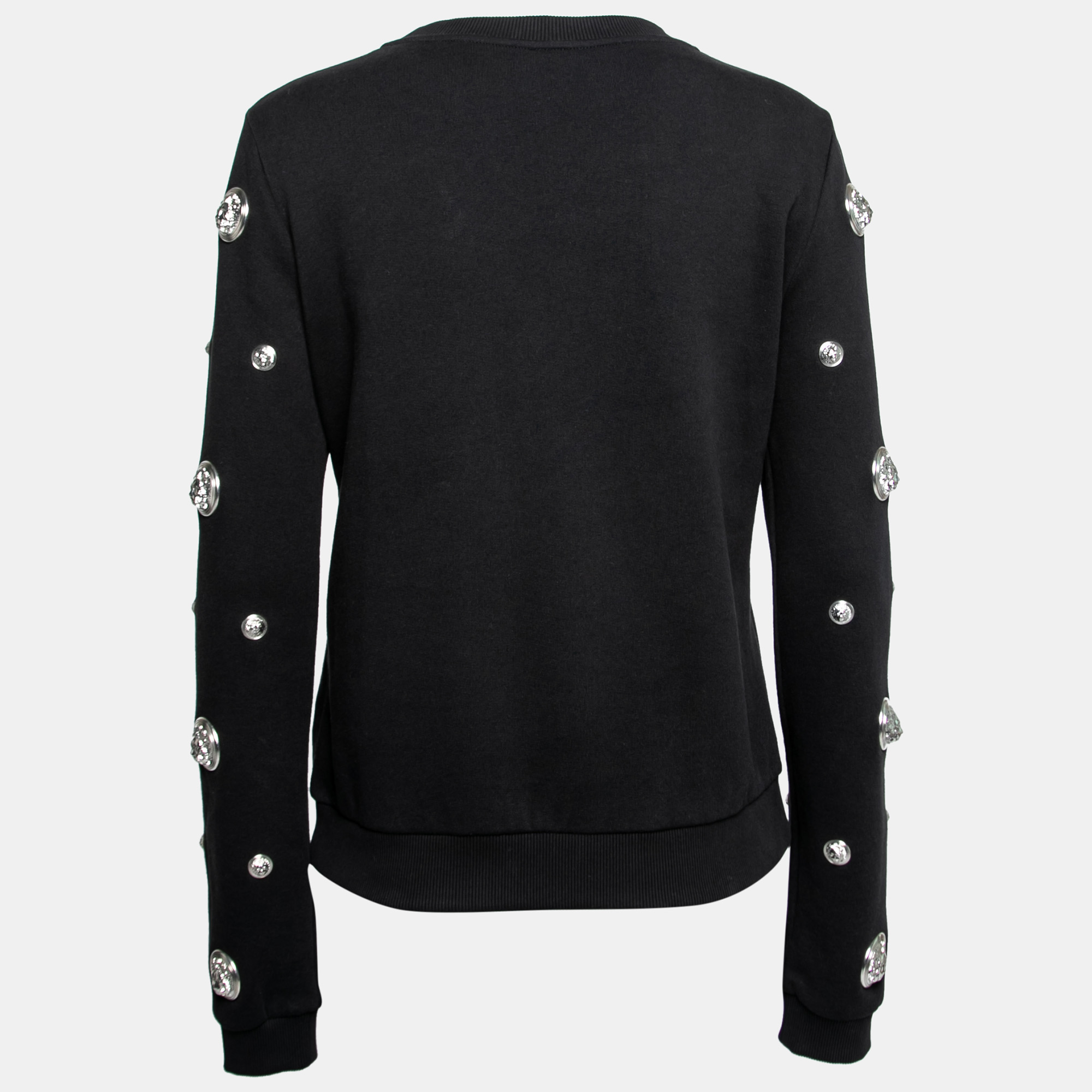 

Versus Versace Black All Over Embellished Cotton Crewneck Sweatshirt